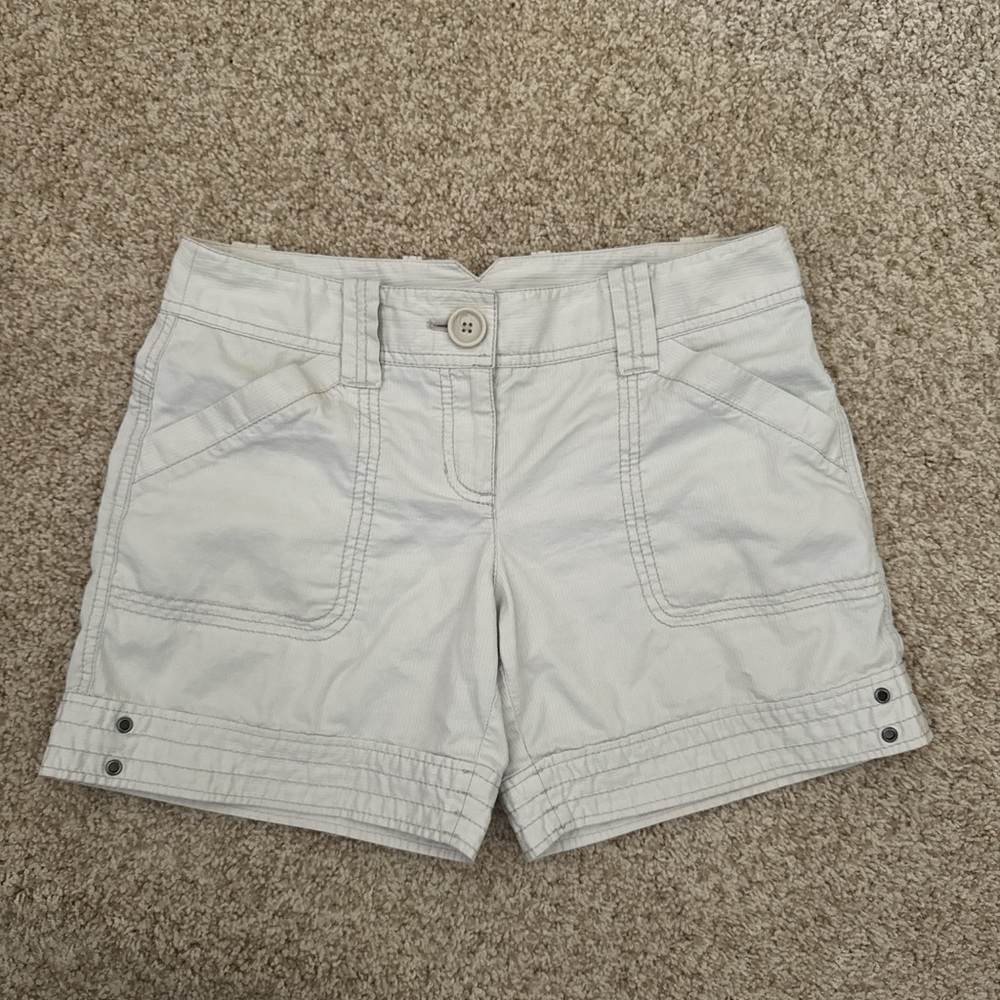 LOFT Cream Casual Bermuda Shorts